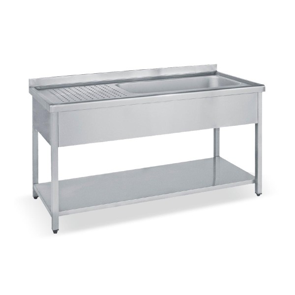 Λάντζα Σκευών ανοιχτή με 1 γούρνα 150X70X85 εκ BM- LA126150